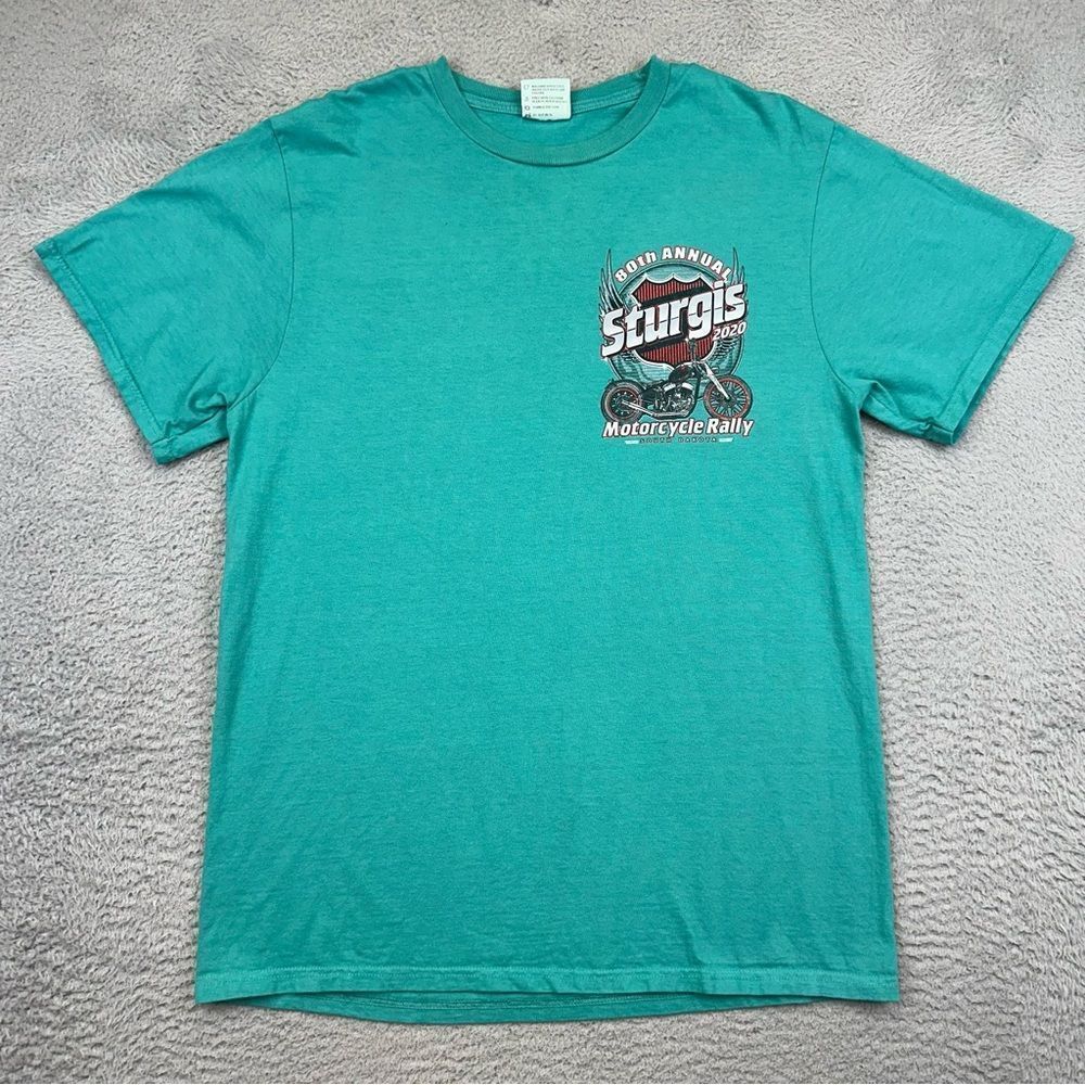Sturgis 2020 T Shirt Mens Medium Green 80th Annual Motorcycle Rally Biker Casual
